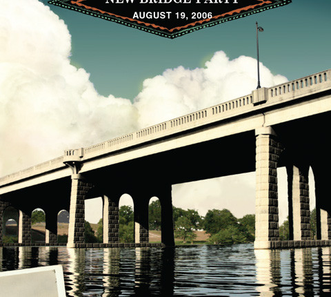 The New Bridge Is Open was big news around town. We shot an original photo and illustrated over it to make it even more special. Graphic look and feel utilized on marketing components for Opening Event.