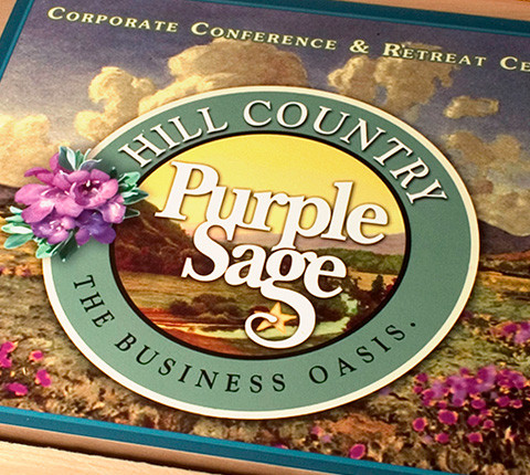Purple Sage Ranch, a corporate conference and retreat in Bandera, Texas needed to get in front of the right planners. We created this high impact Direct Mail sent to list specific meeting planners of medium and large companies in Texas. A small pine fruit box contained hand-made lavender soap, a copy of the book, Riders of the Purple Sage, and a purple bandanna along with a meeting check list. We created the brand elements, logo and slogan that worked perfectly on the fruit box label.