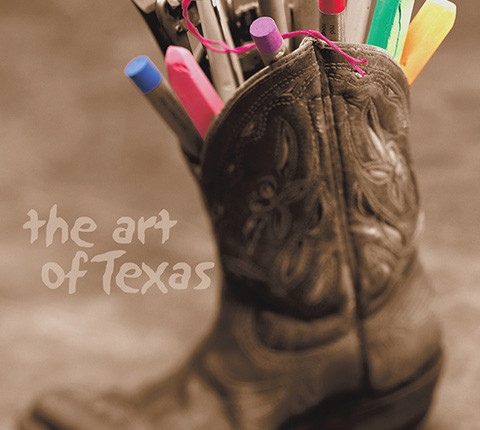 The Texas Arts and Crafts fair was a major event that drew thousands of people to the Hill Country where rows and rows of vendors sold their hand crafted items and art. Selection as a vendor was made by a jury of experts. We coined "the Art of Texas" across all visitor touch points—Posters and Print Ads to name a few. We found the old boot at second hand shop, the art supplies tucked inside came from Ann Darnell's studio.